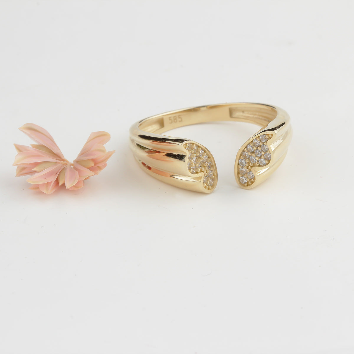 14k Solid Gold Butterfly Ring