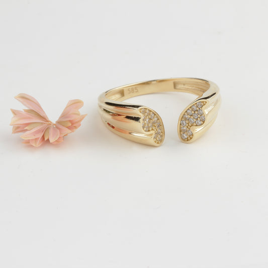 14k Solid Gold Butterfly Ring