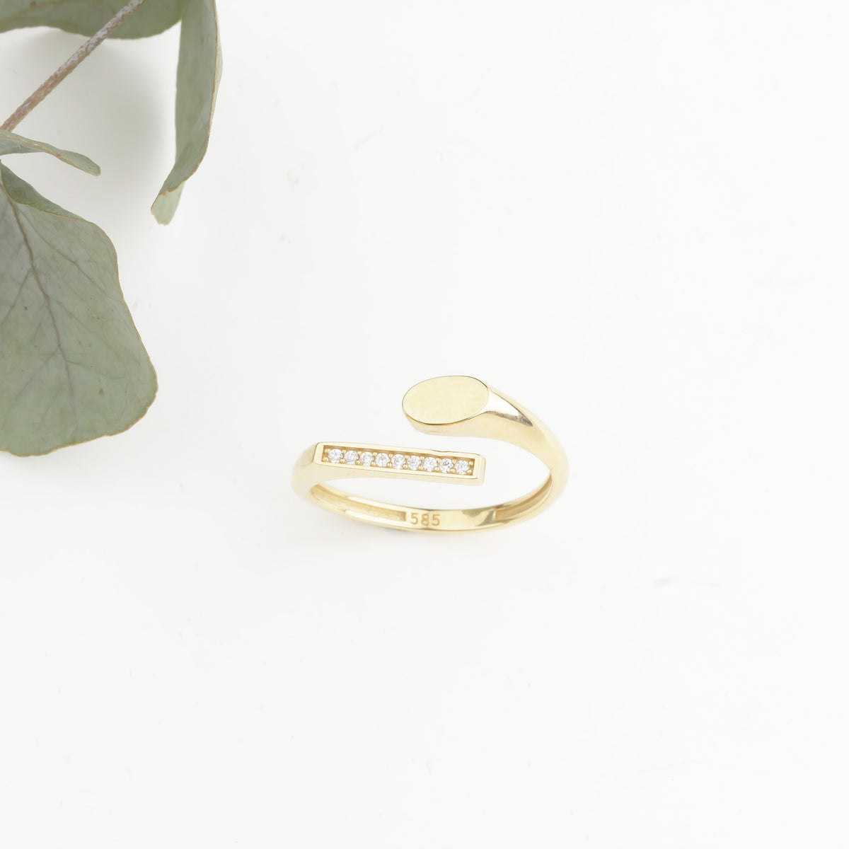 14k Solid Gold Stone-Set Ring - alternate view 4