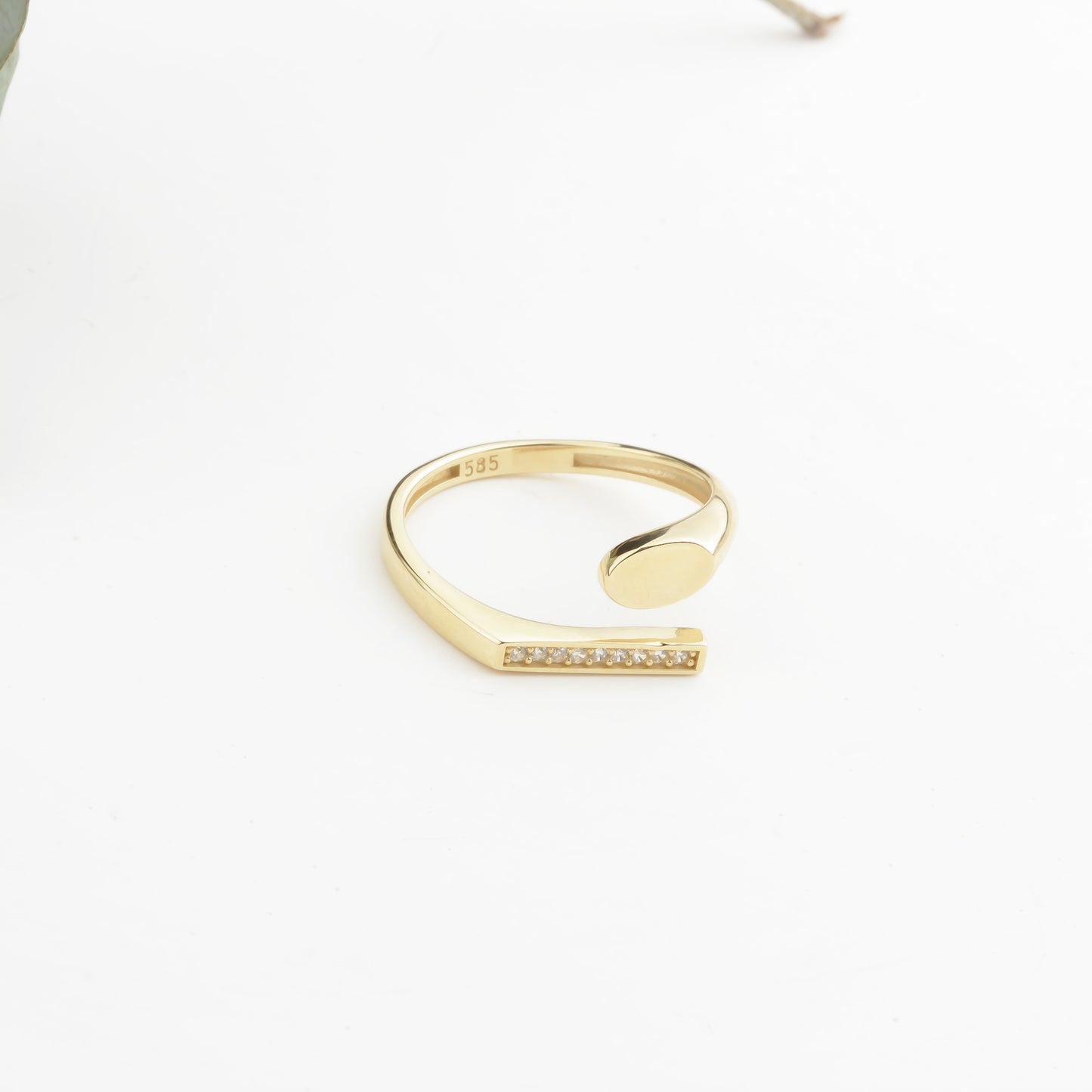 14k Solid Gold Stone-Set Ring - alternate view 6