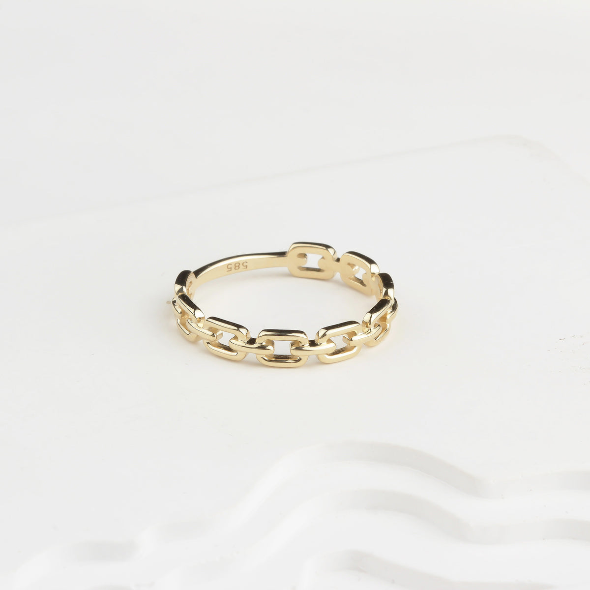 14k Solid Gold Chain Ring - alternate view 4