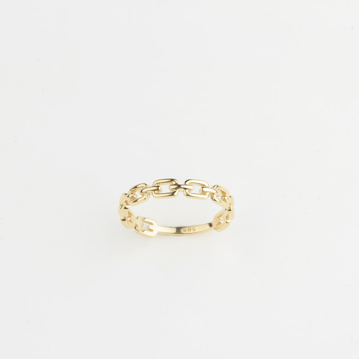 14k Solid Gold Chain Ring - alternate view 6