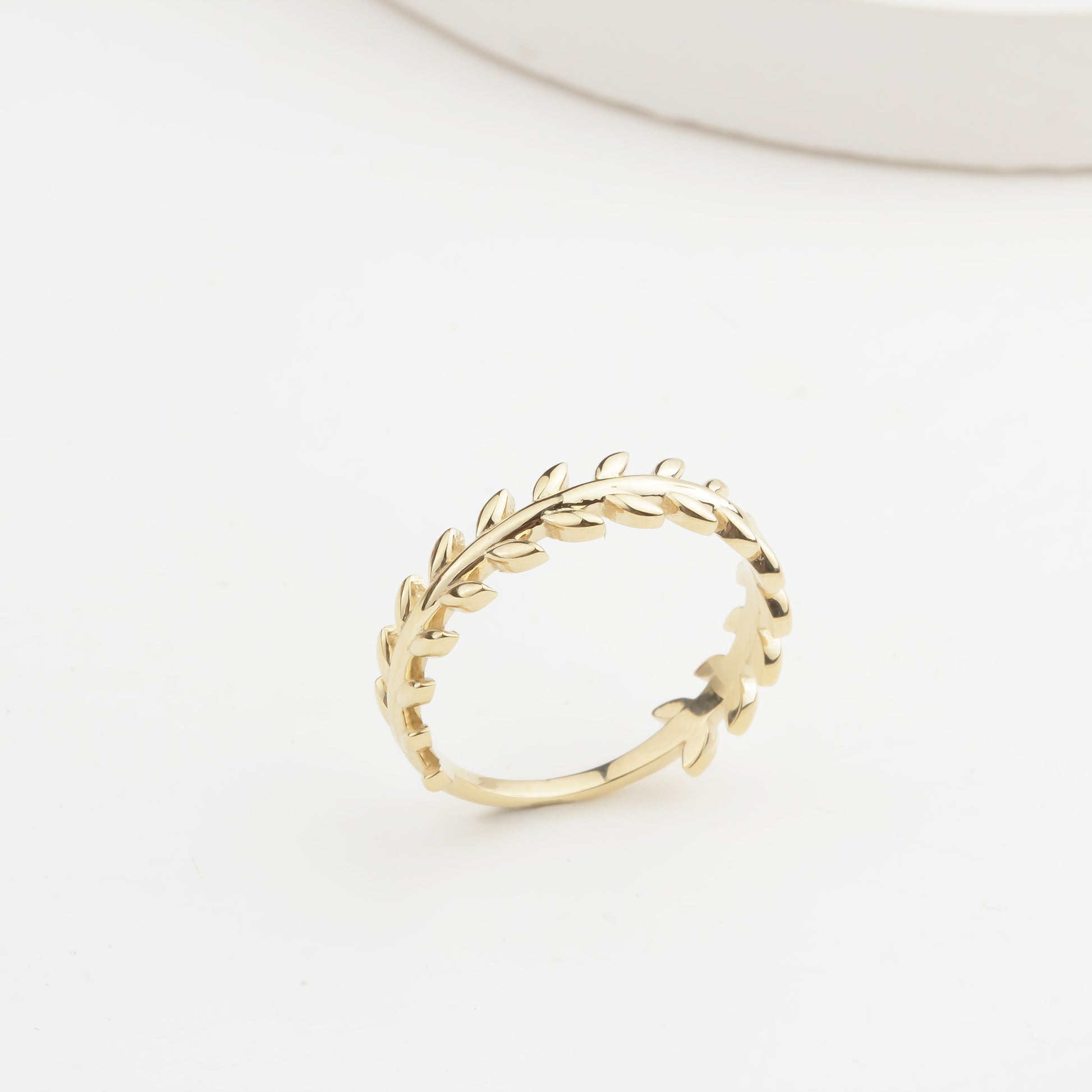 14k Solid Gold Leaf Ring - alternate view 5