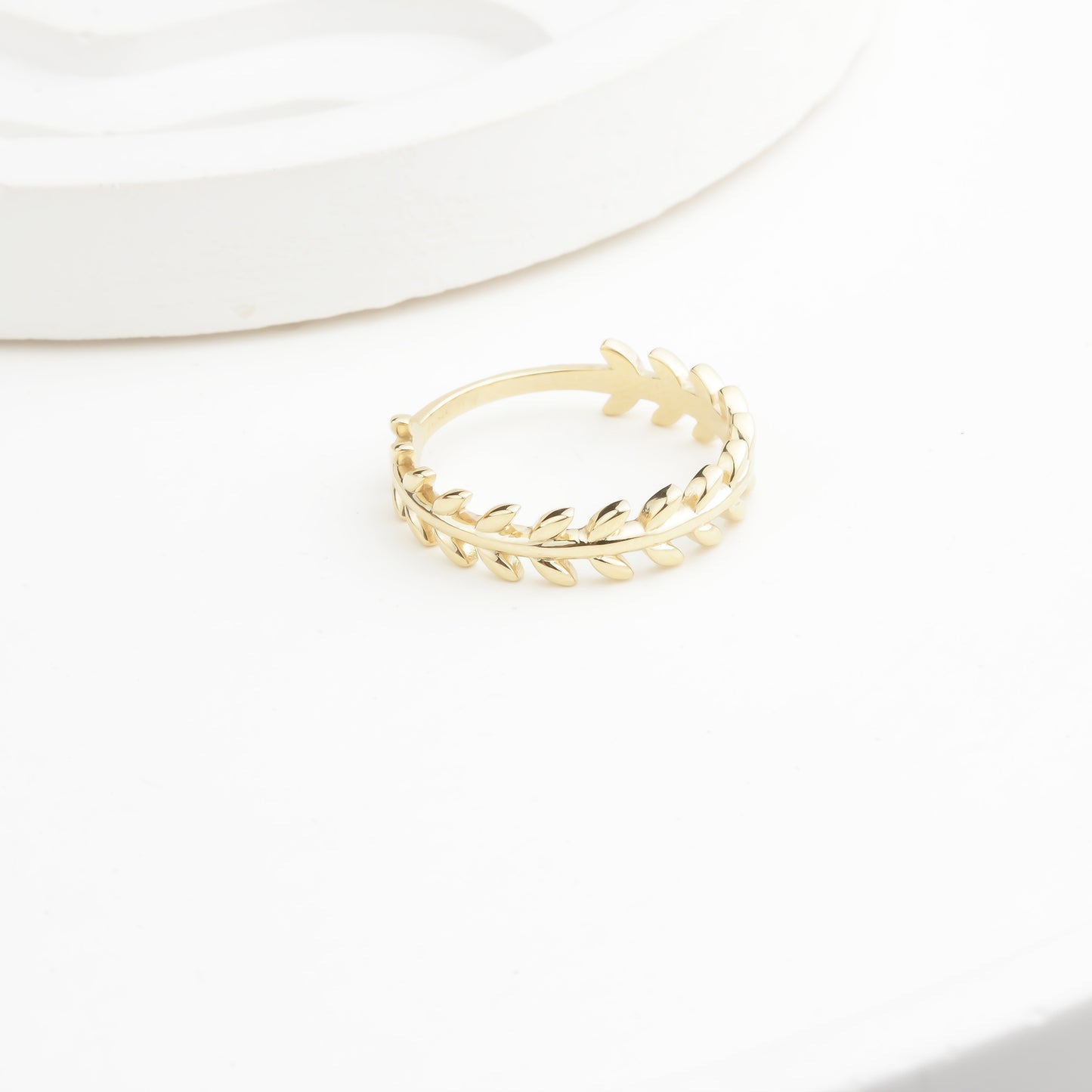 14k Solid Gold Leaf Ring - alternate view 7