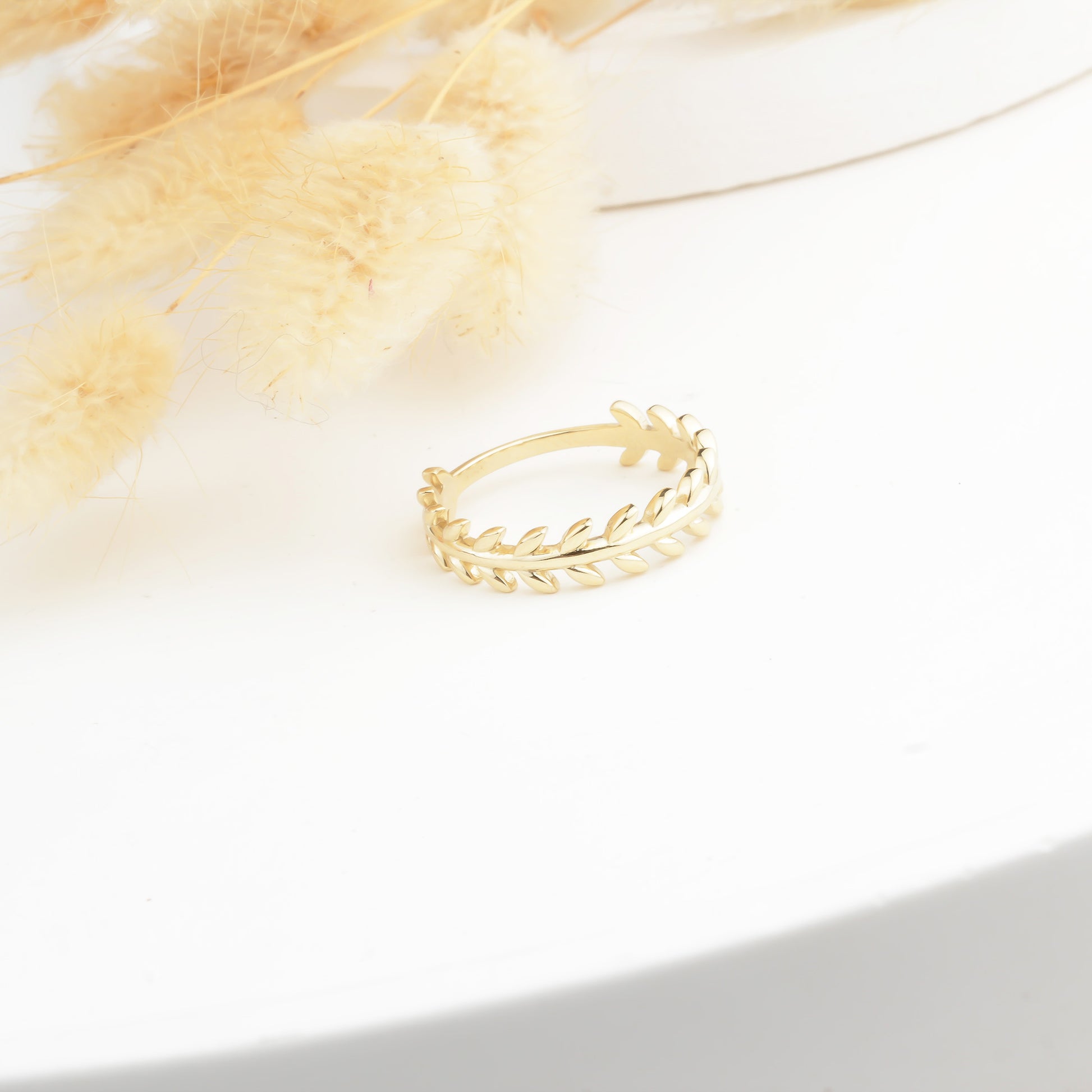 14k Solid Gold Leaf Ring - alternate view 9