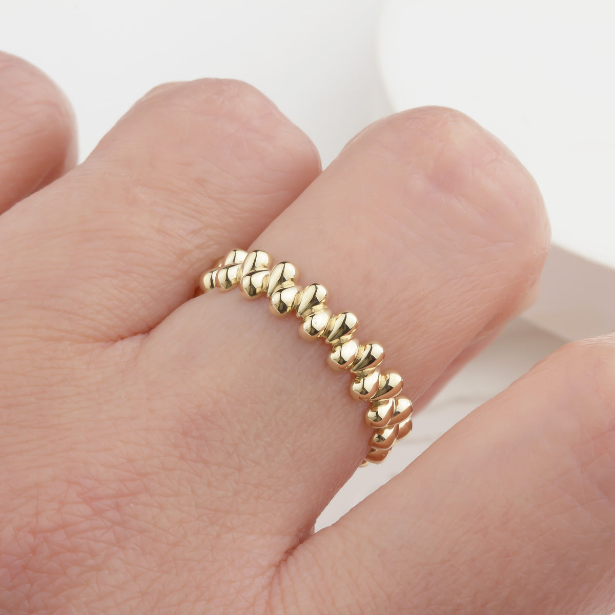 14k Solid Gold Asymmetrical Ring - alternate view 2