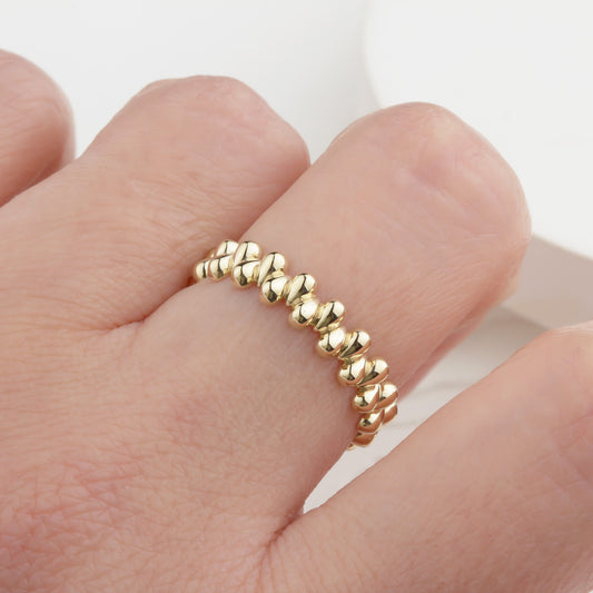 14k Solid Gold Asymmetrical Ring - alternate view 2