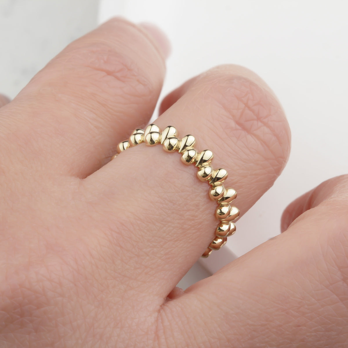 14k Solid Gold Asymmetrical Ring - alternate view 3