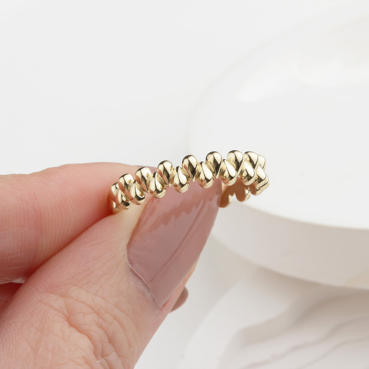 14k Solid Gold Asymmetrical Ring - alternate view 5