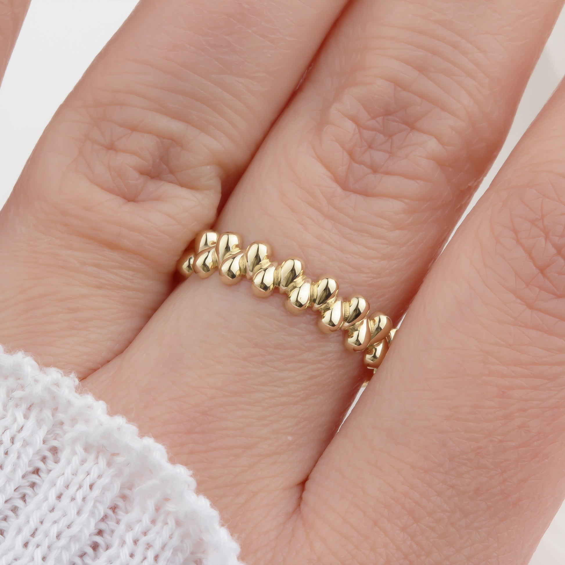 14k Solid Gold Asymmetrical Ring