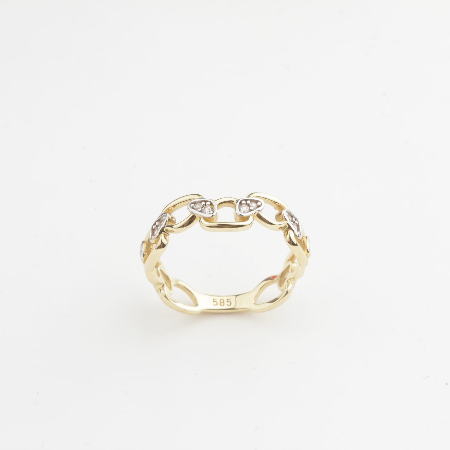 14k Solid Gold Stone-Set Asymmetrical Ring - alternate view 5