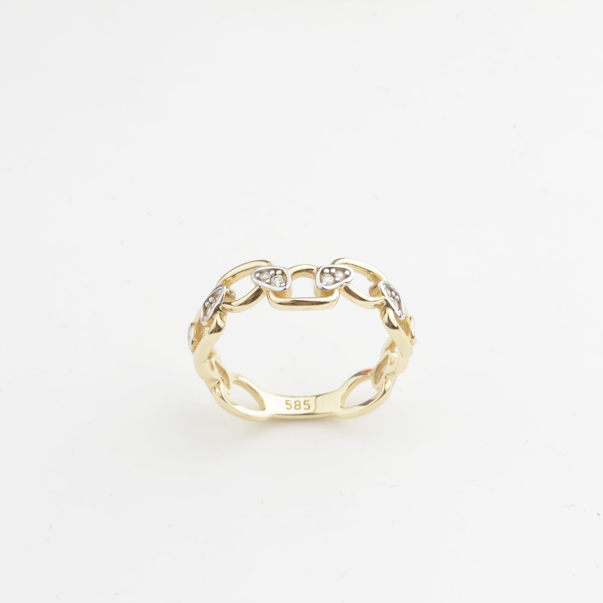 14k Solid Gold Stone-Set Asymmetrical Ring - alternate view 5