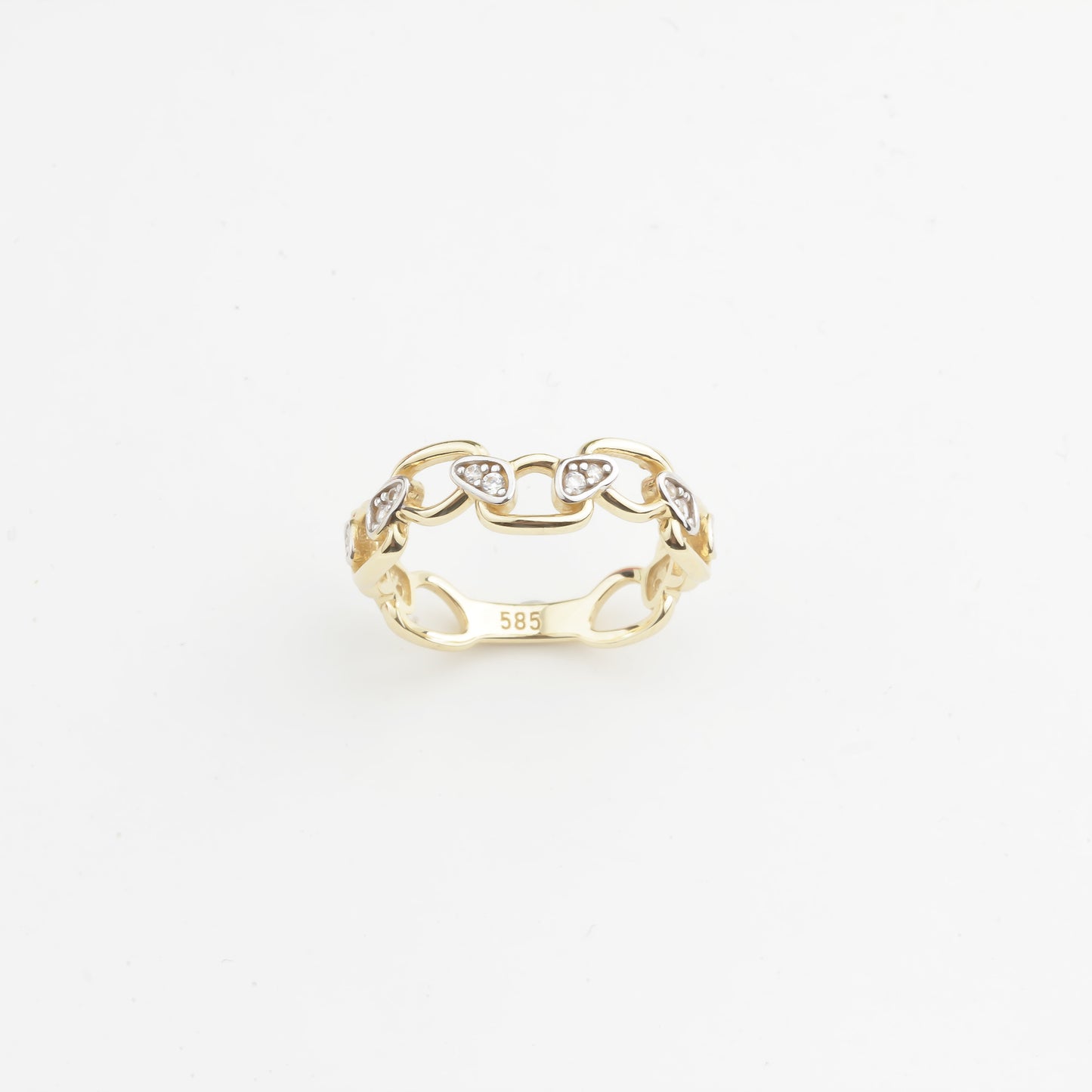 14k Solid Gold Stone-Set Asymmetrical Ring - alternate view 6
