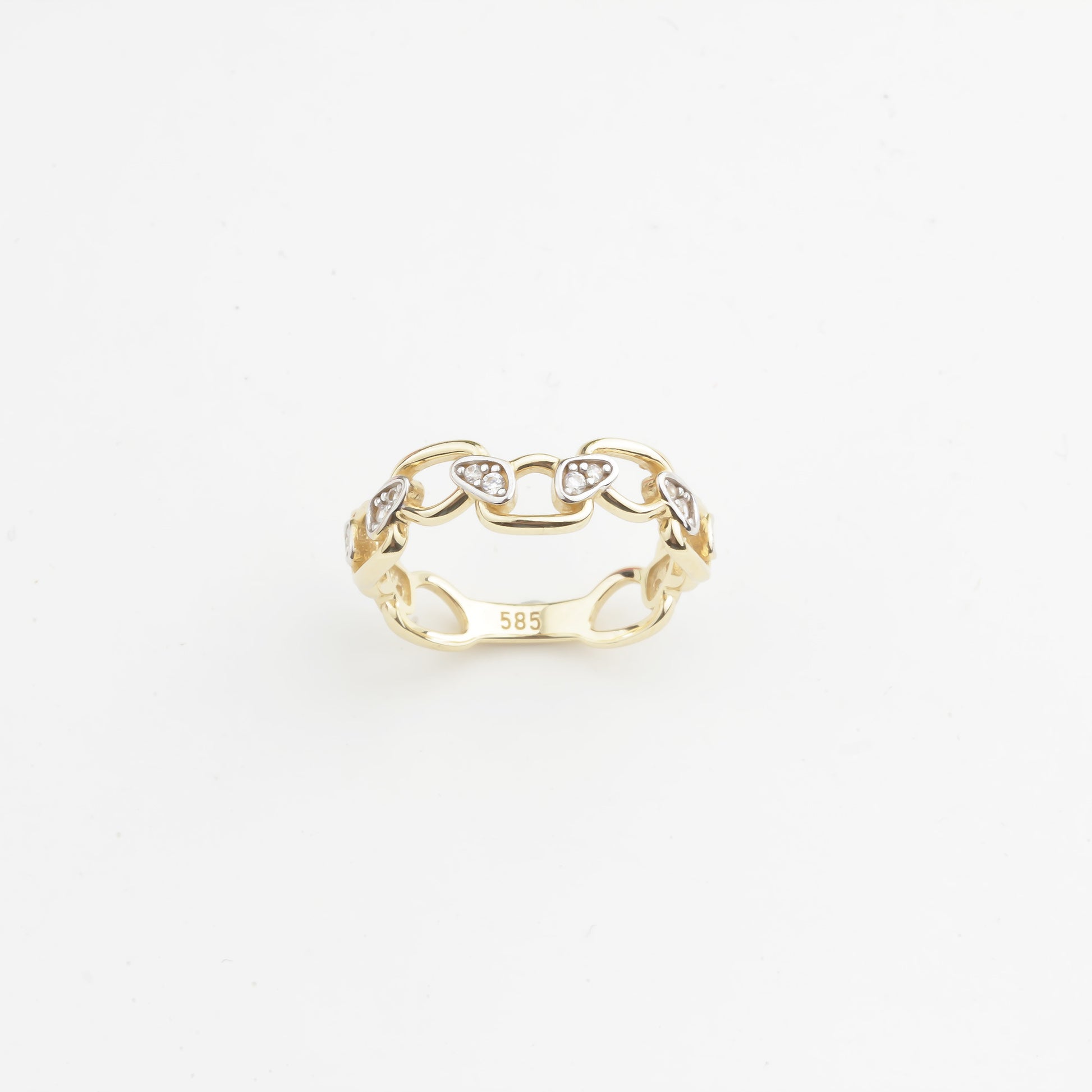 14k Solid Gold Stone-Set Asymmetrical Ring - alternate view 6