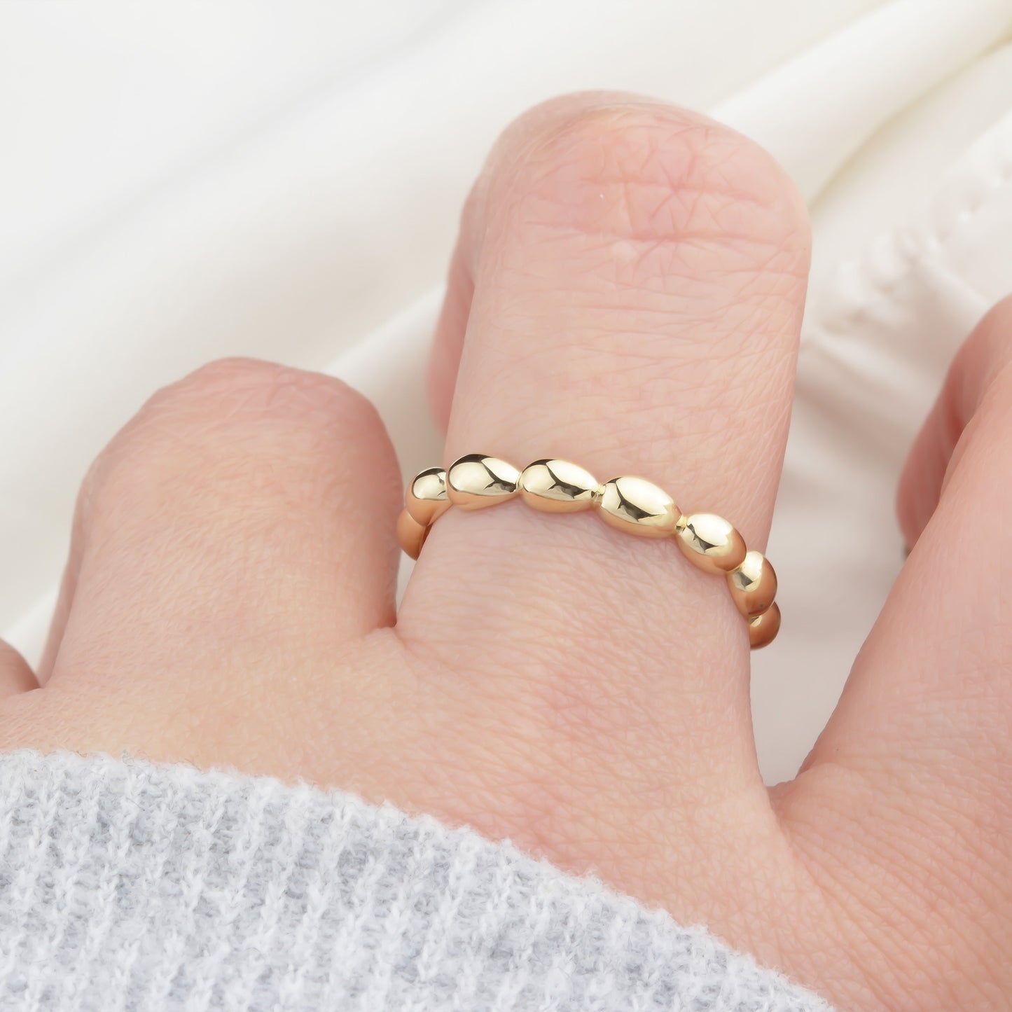 14k Solid Gold Dome Ring - alternate view 2