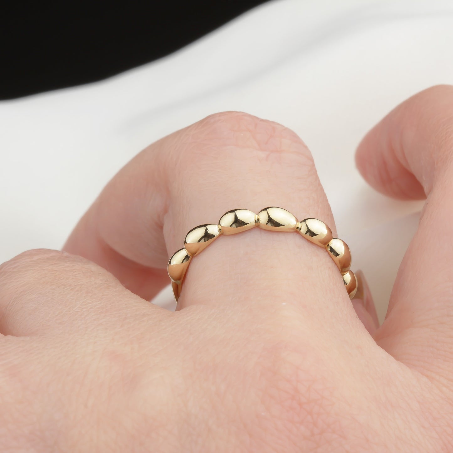 14k Solid Gold Dome Ring - alternate view 3