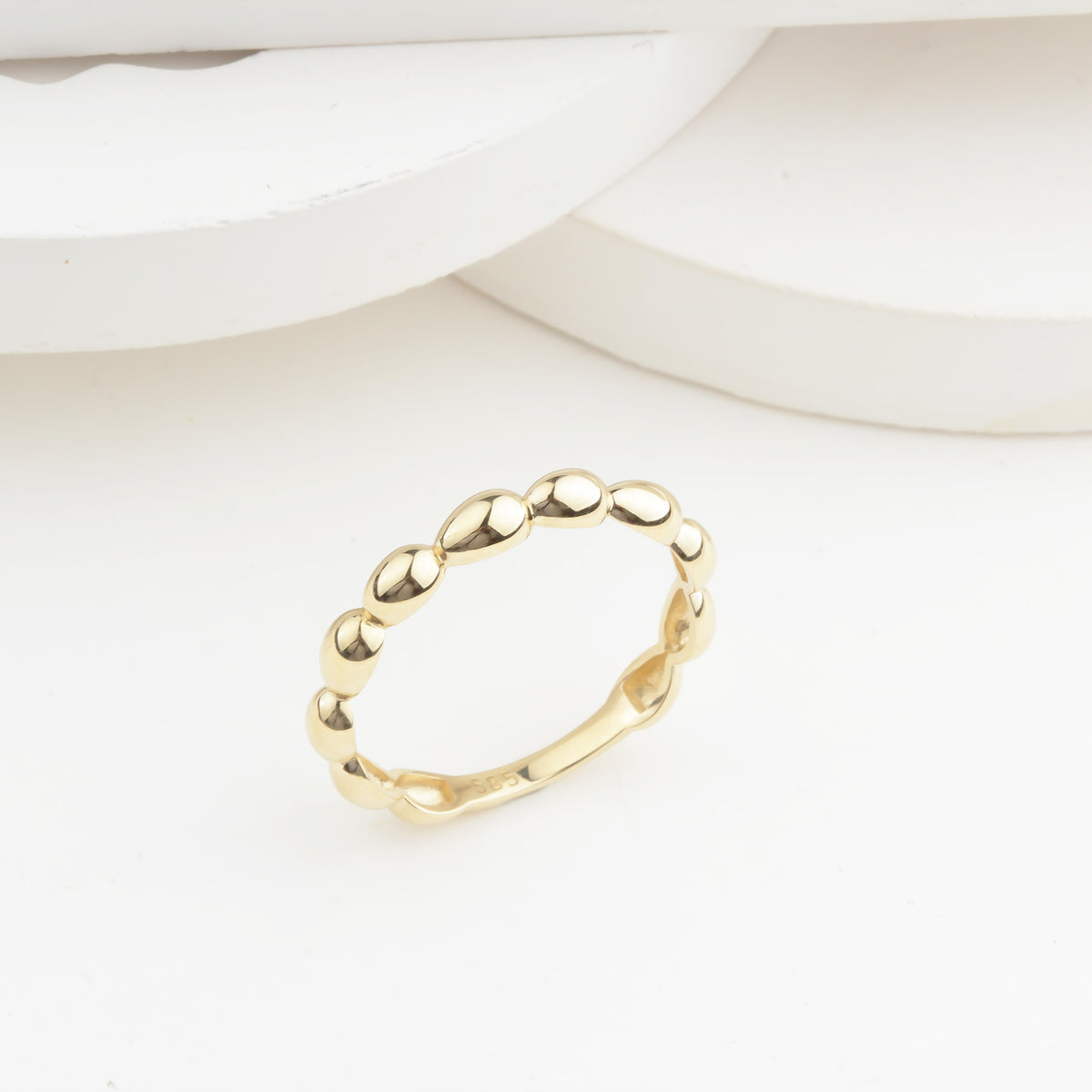 14k Solid Gold Dome Ring - alternate view 6