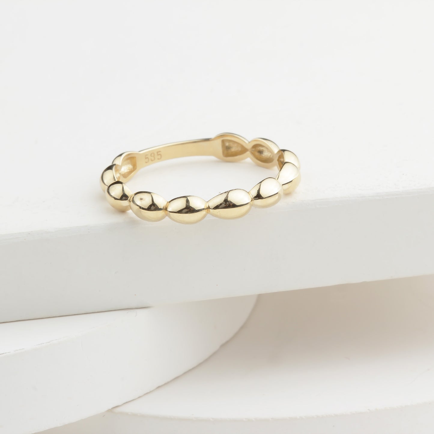 14k Solid Gold Dome Ring - alternate view 7