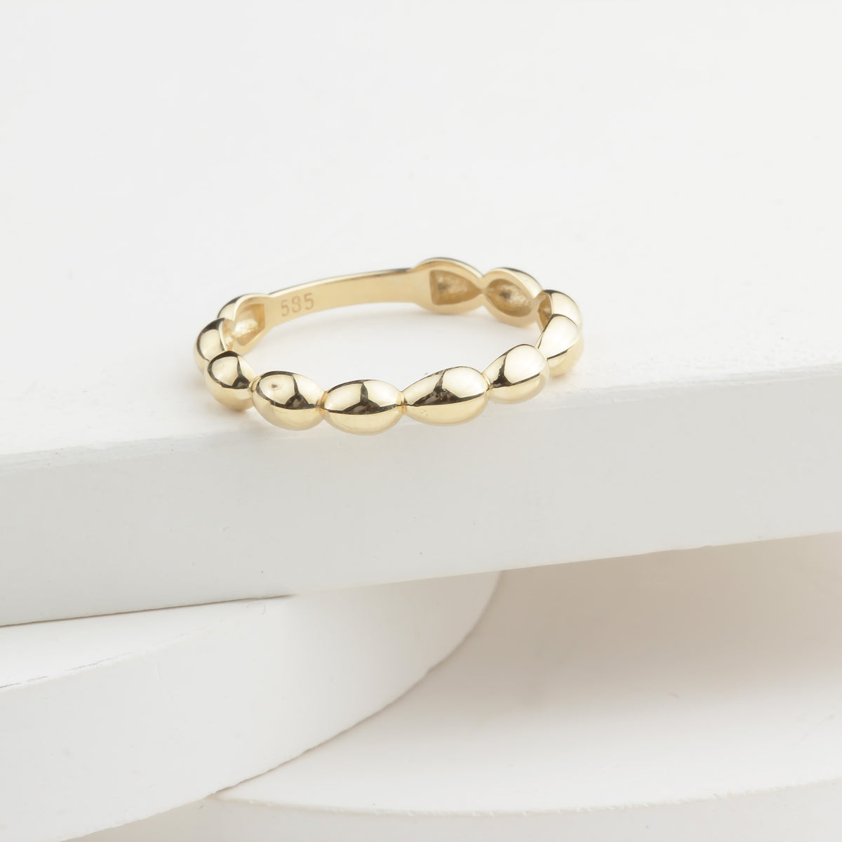 14k Solid Gold Dome Ring - alternate view 7