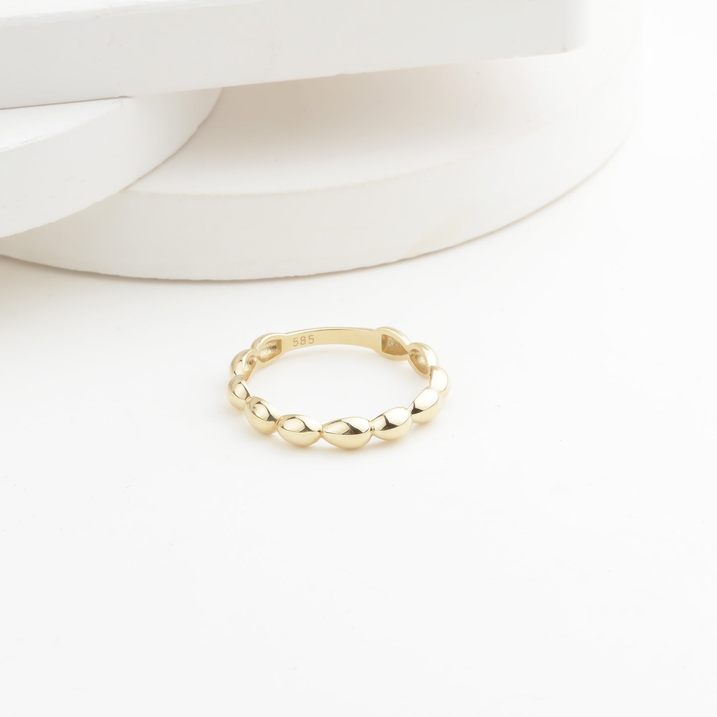 14k Solid Gold Dome Ring - alternate view 8