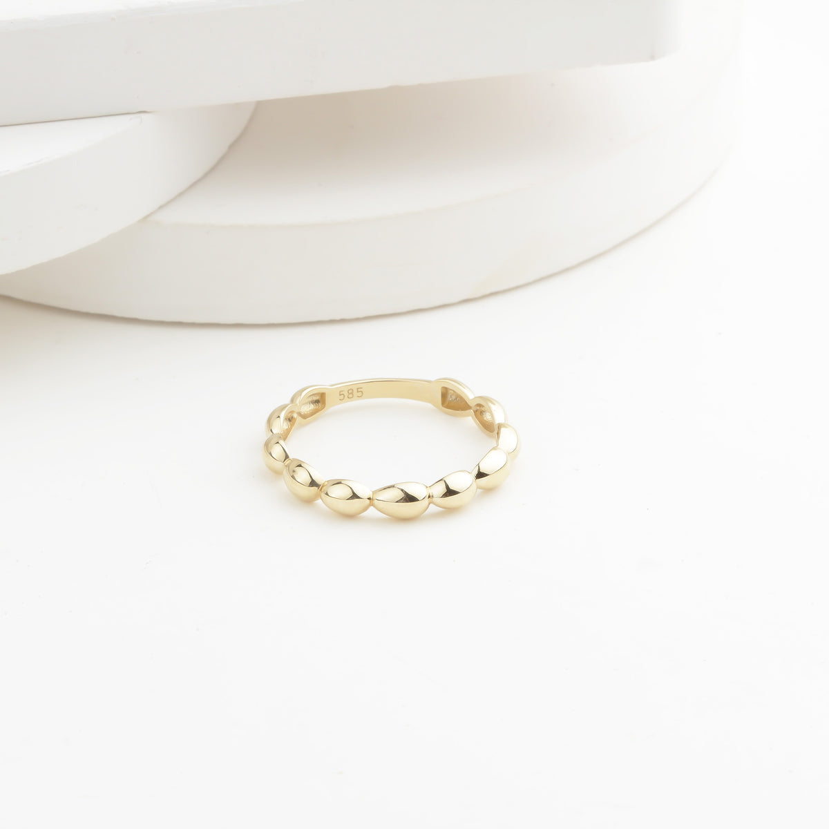 14k Solid Gold Dome Ring - alternate view 8