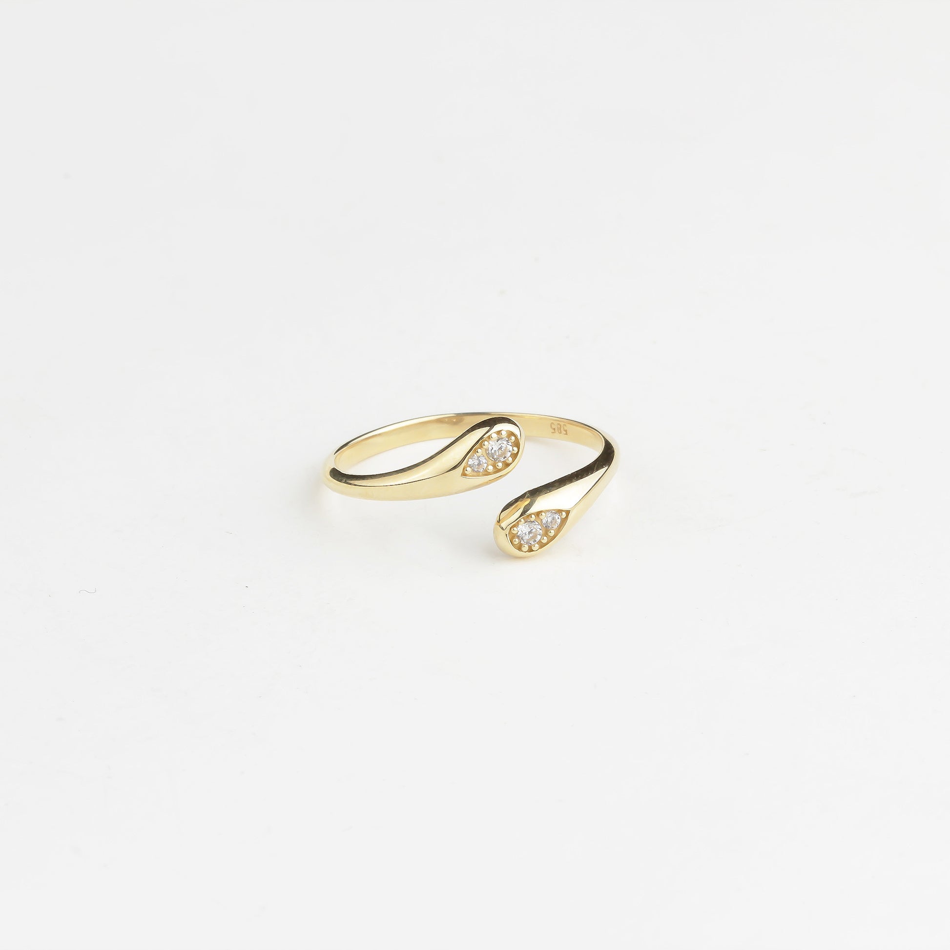 14k Solid Gold Stone-Set Ring - alternate view 3
