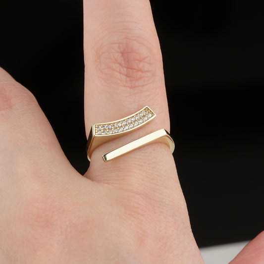 14k Solid Gold Stone-Set Ring - alternate view 2