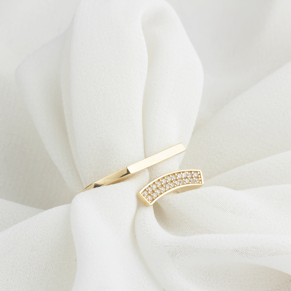 14k Solid Gold Stone-Set Ring - alternate view 4
