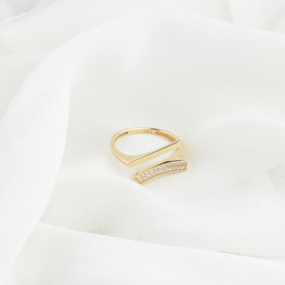 14k Solid Gold Stone-Set Ring - alternate view 5