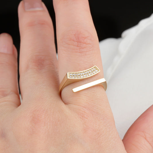 14k Solid Gold Stone-Set Ring
