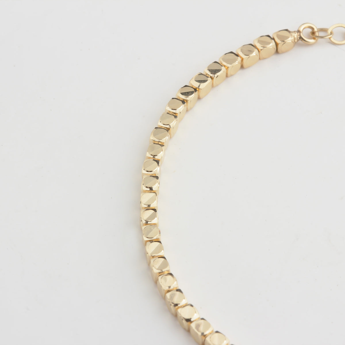 14k Solid Gold Cube Bracelet - alternate view 2