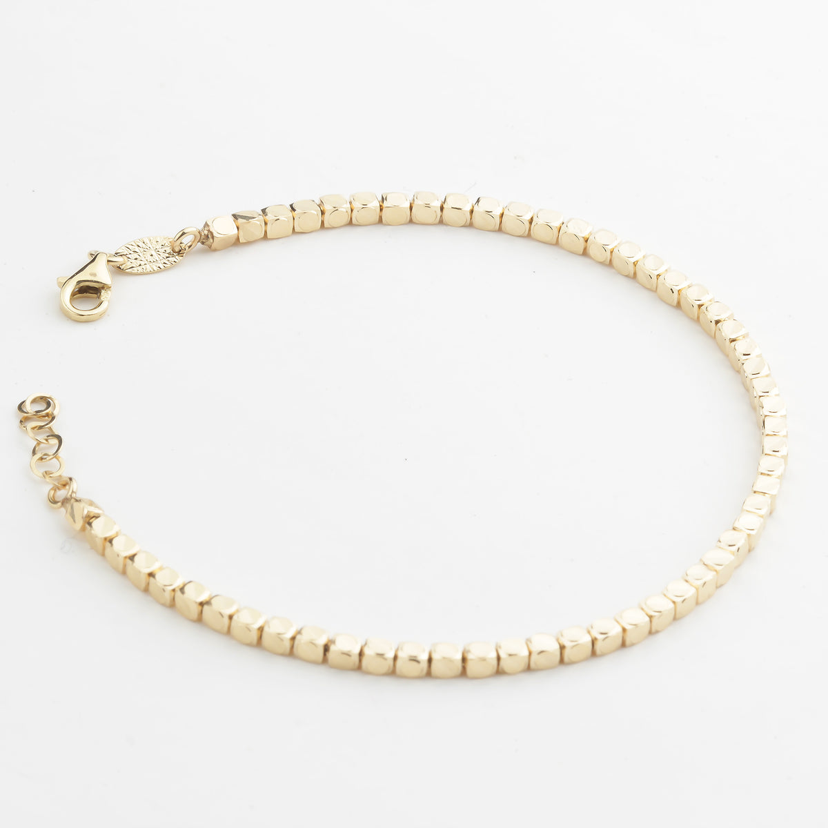 14k Solid Gold Cube Bracelet - alternate view 5