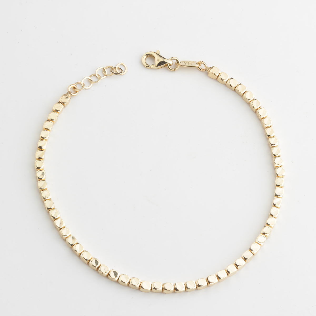 14k Solid Gold Cube Bracelet