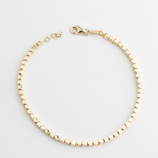 14k Solid Gold Cube Bracelet