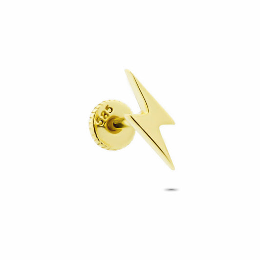 14k Solid Gold Lightning Helix Piercing