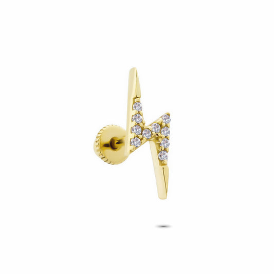 14k Solid Gold Lightning Helix Piercing