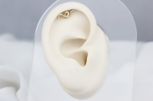 14k Solid Gold Snake Helix Piercing - alternate view 2