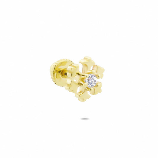 14k Solid Gold Snowflake Helix Piercing