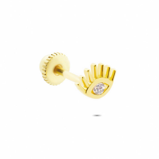 14k Solid Gold Eye Helix Piercing