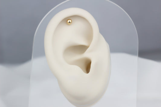14k Solid Gold Ball Helix Piercing - alternate view 2