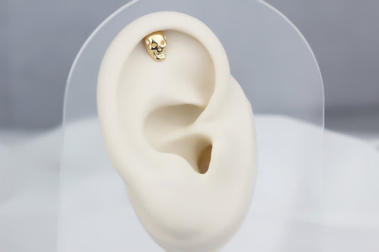 14k Solid Gold Skull Helix Piercing - alternate view 2