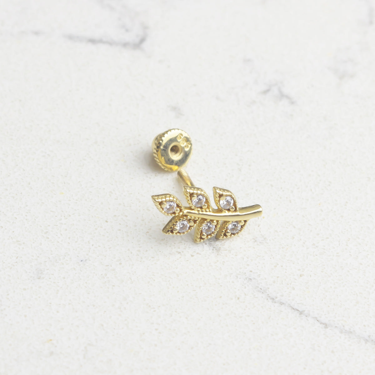 14k Solid Gold Leaf Helix Piercing - alternate view 2