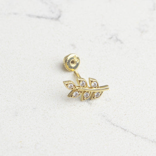 14k Solid Gold Leaf Helix Piercing - alternate view 2