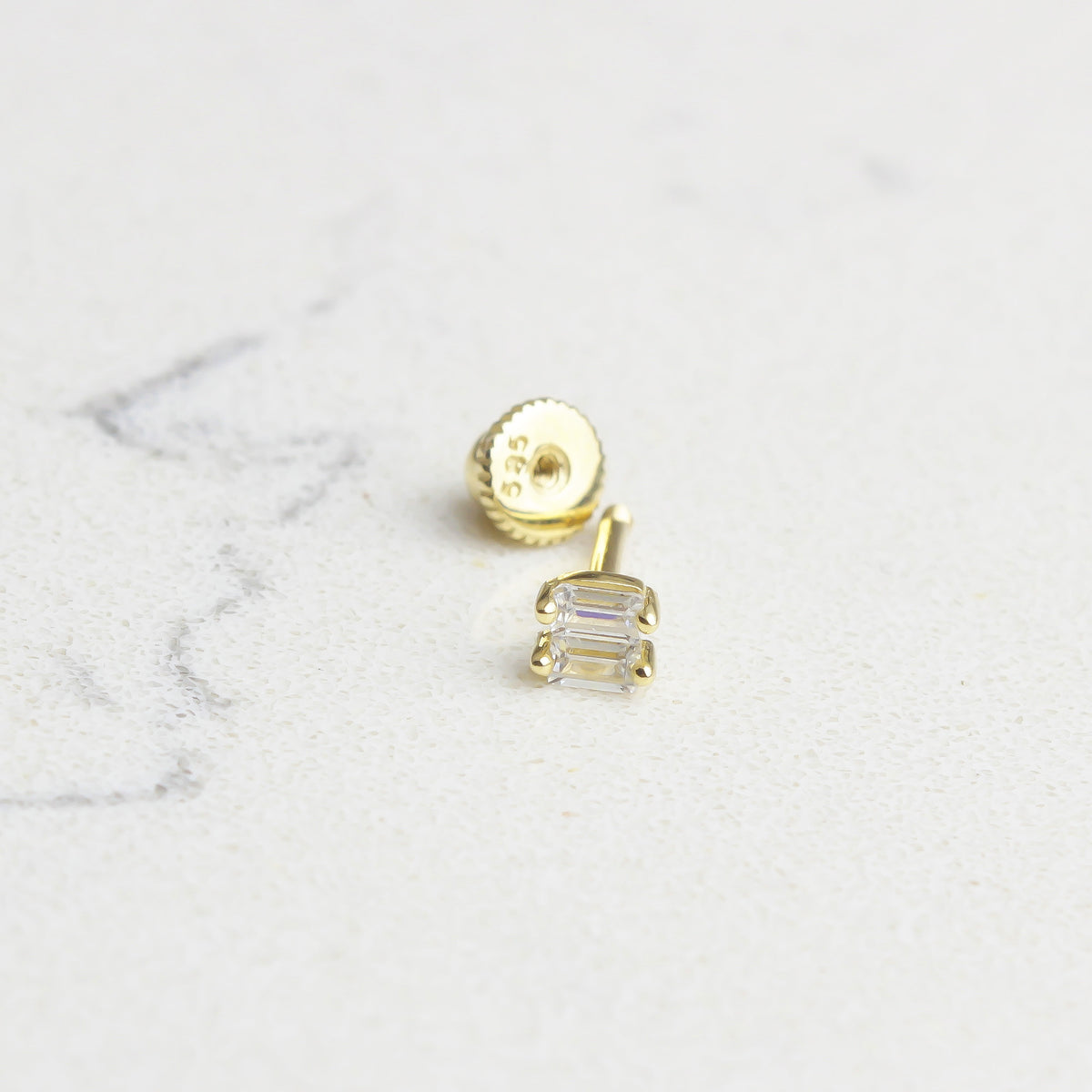 14k Solid Gold Geometric Helix Piercing - alternate view 2