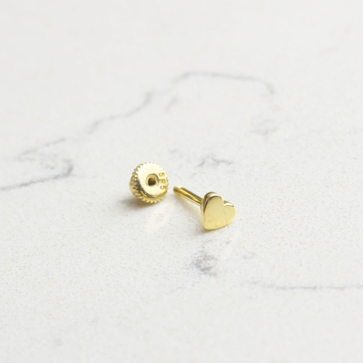 14k Solid Gold Heart Helix Piercing - alternate view 2