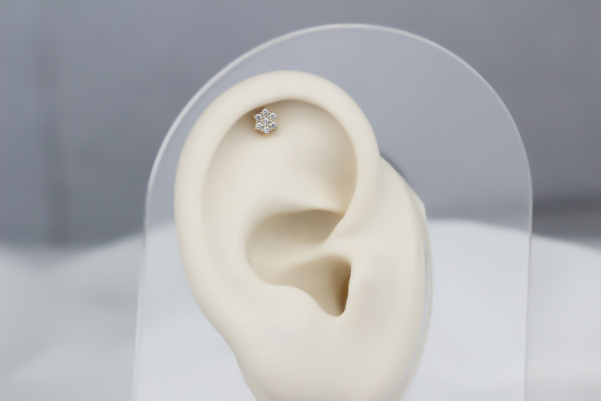 14k Solid Gold Star Helix Piercing - alternate view 3