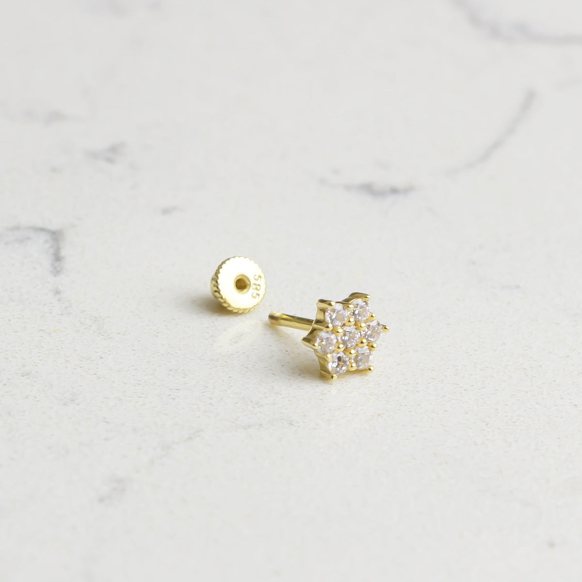 14k Solid Gold Star Helix Piercing - alternate view 2