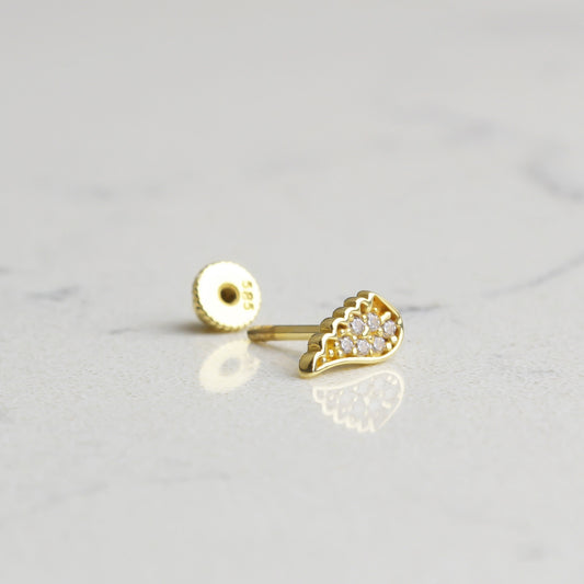 14k Solid Gold Angel Wing Helix Piercing - alternate view 2