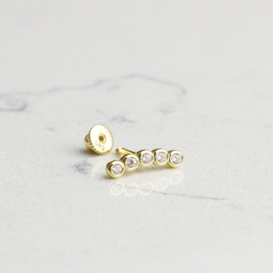 14k Solid Gold Five Stone Helix Piercing - alternate view 2