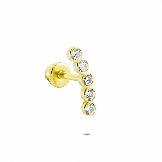 14k Solid Gold Five Stone Helix Piercing